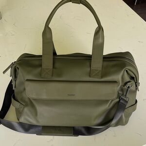 Calpak Olive Green Duffel Weekender Bag with Black Strap